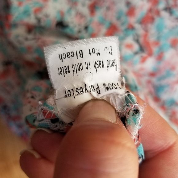 Sakura floral sheer adjustable racer back blouse tie top XS - Picture 4 of 9